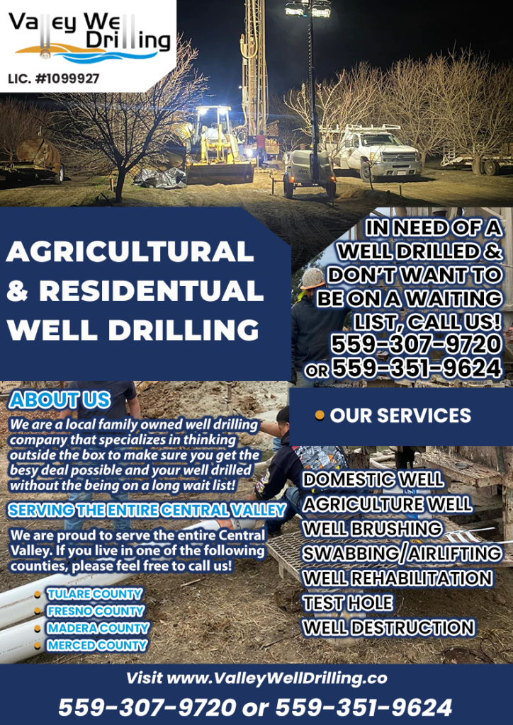 valley Well drilling ad April 24