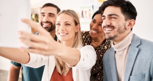 teamwork selfie business people and staff posing 2023 11 27 05 21 44 utc
