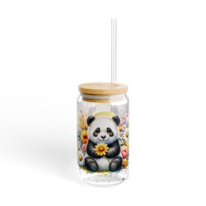 Blossom Buddy Panda Frosted or Clear Sipper Glass, 16oz